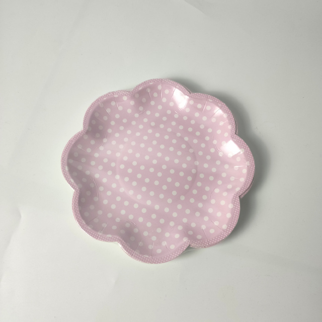 Pink-Dotted Petal Plate (8 inches)