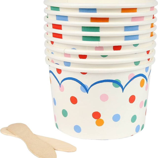 Plates, Ice Cream Cups, and Cups - Polkadot