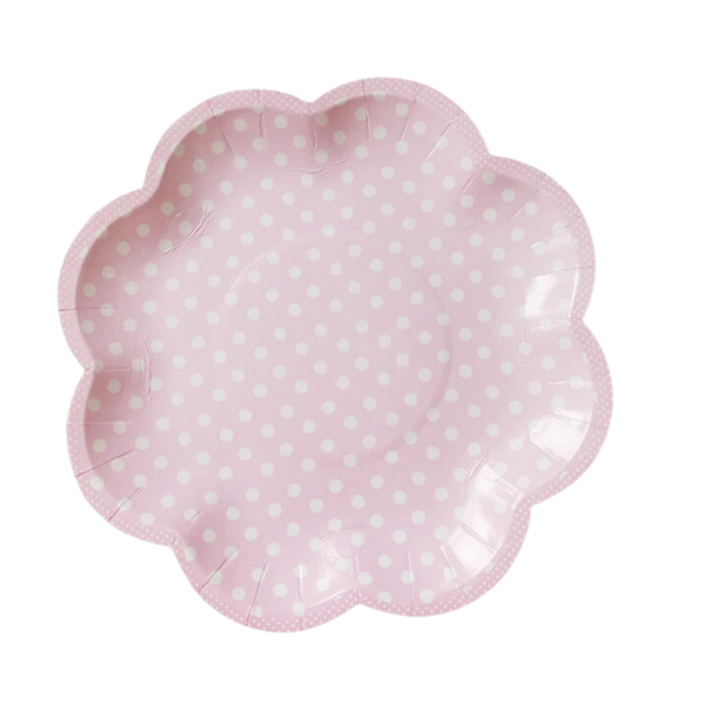 Pink-Dotted Petal Plate (8 inches)