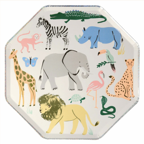 Safari Animal Paper Plates (7 inches)