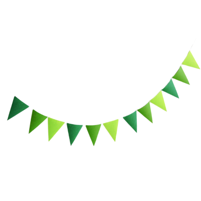 Felt Triangle Flags-Green