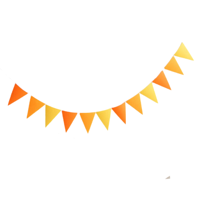 Felt Triangle Flags-Orange