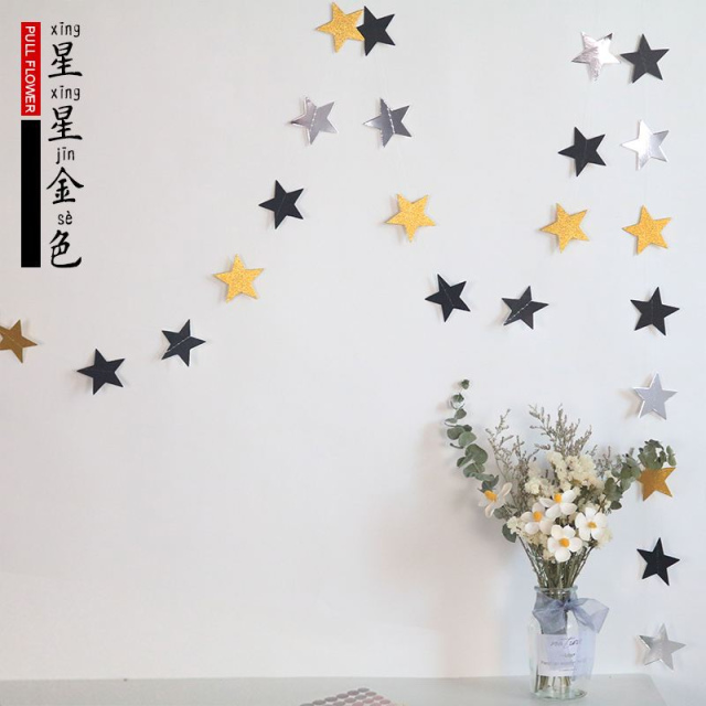 Star Garlands-Black and Gold