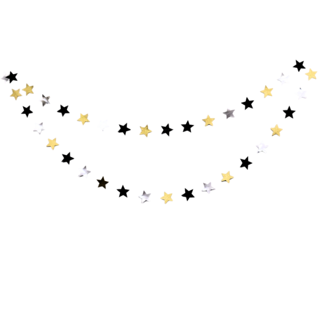 Star Garlands-Black and Gold