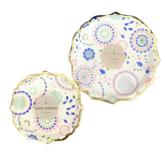 Small and Large Plates - Graphic Florals