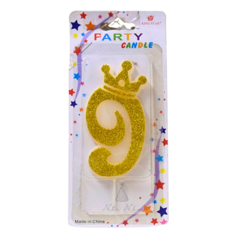 Gold Number Candle - 0 to 9