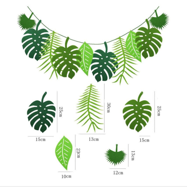 Tropical Leaves Garland - Green