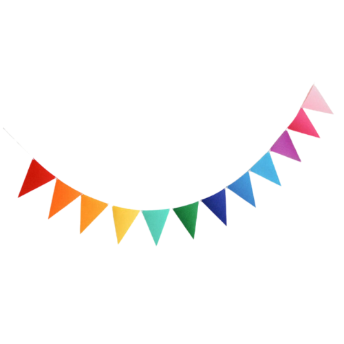 Felt Triangle Flags-Rainbow