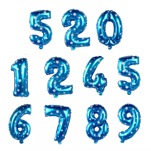 Number Balloon - Blue with Stars