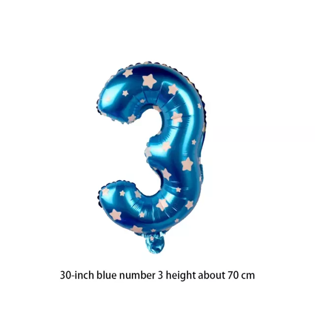 Number Balloon - Blue with Stars