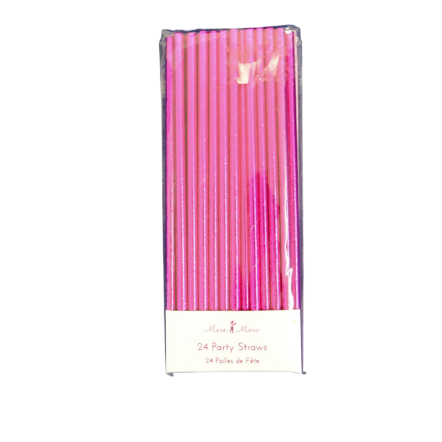 Party Straws - Metallic Pink