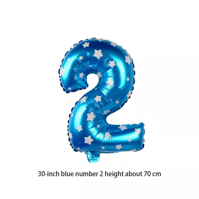 Number Balloon - Blue with Stars